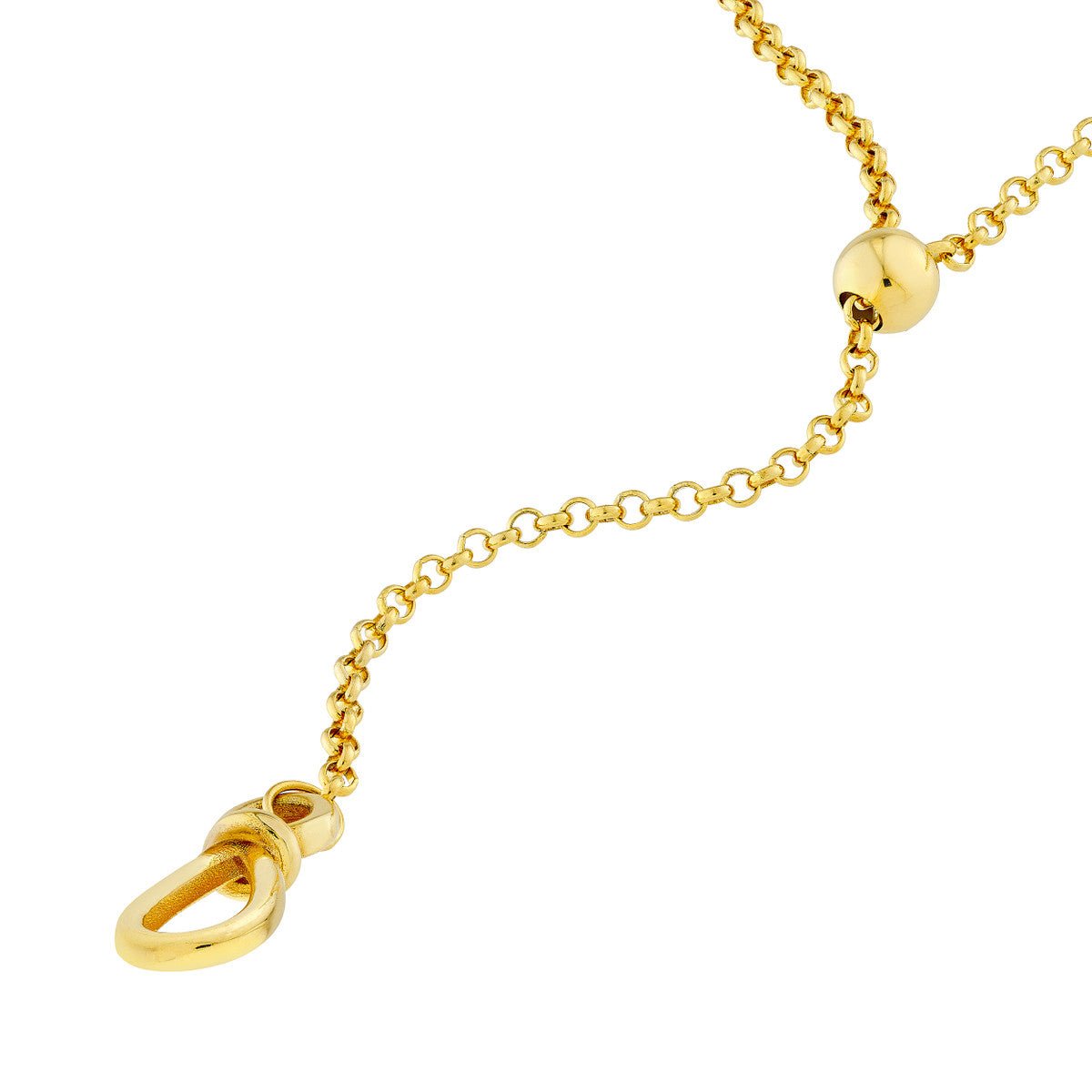 Birmingham Jewelry - 14K Yellow Gold Pull Over Rolo Lariat Necklace - Birmingham Jewelry