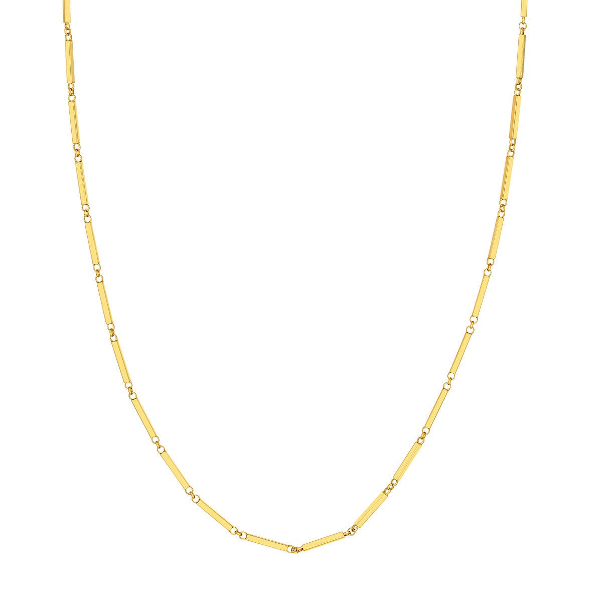 14K Yellow Gold Rectangle Bar Station Chain Birmingham Jewelry Gold Chain Birmingham Jewelry