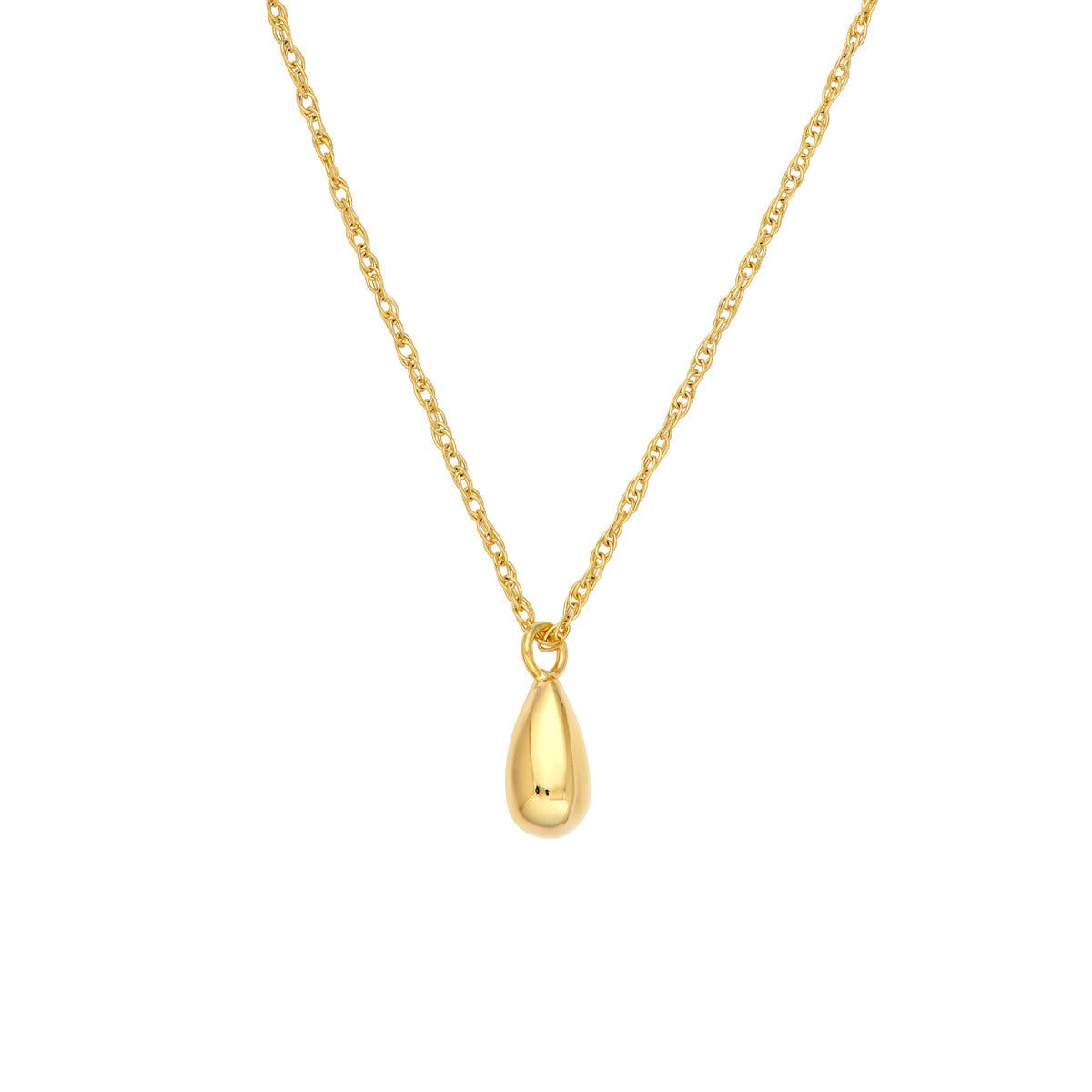 Birmingham Jewelry - 14K Yellow Gold Small Puffy Teardrop Pendant Necklace - Birmingham Jewelry
