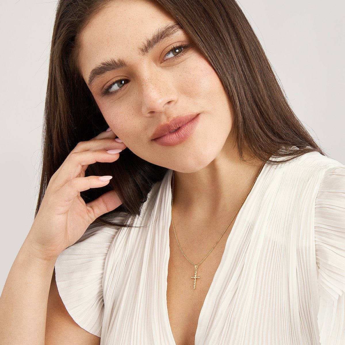 14K Yellow Gold Small Twist Cross Pendant Birmingham Jewelry Pendant Birmingham Jewelry