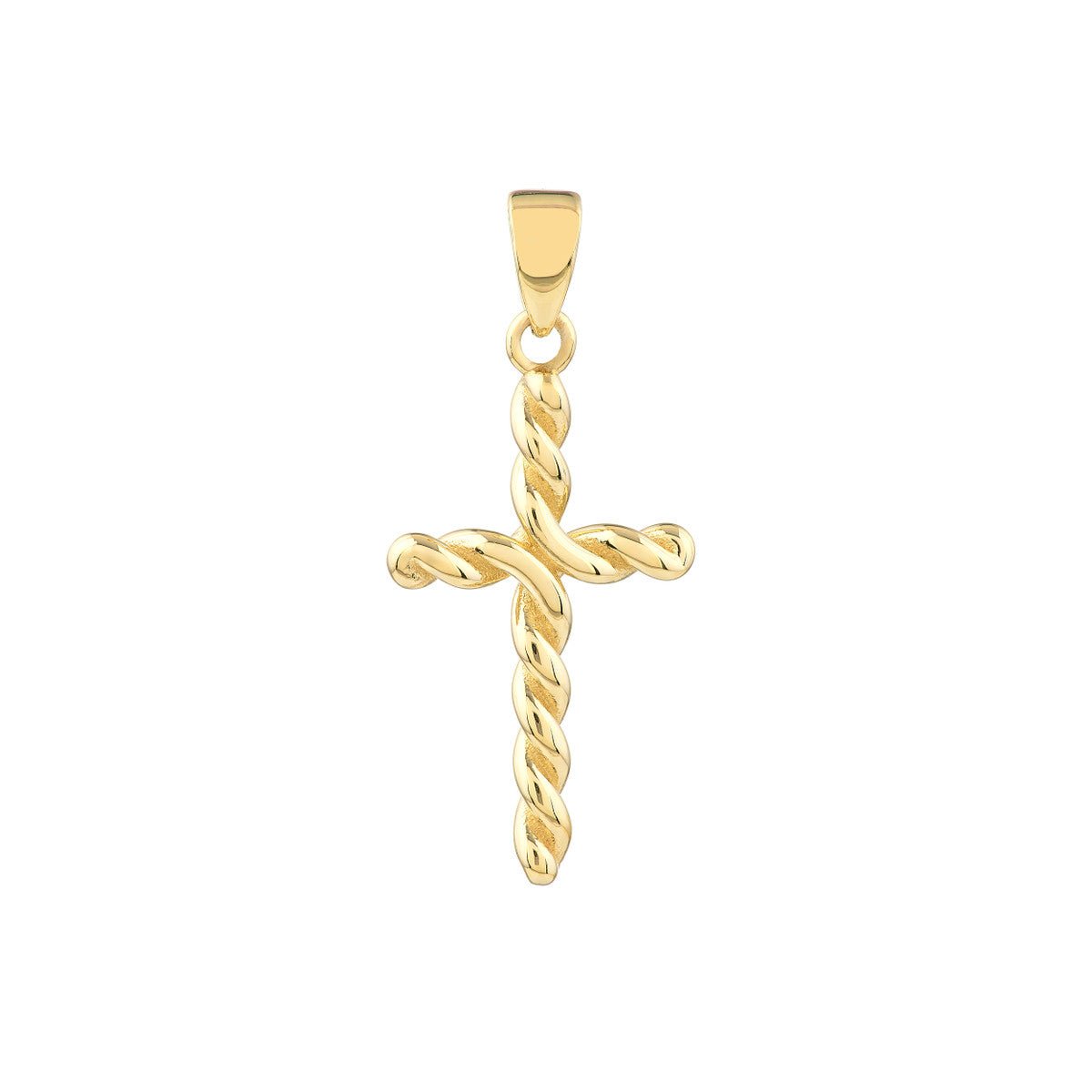 14K Yellow Gold Small Twist Cross Pendant Birmingham Jewelry Pendant Birmingham Jewelry