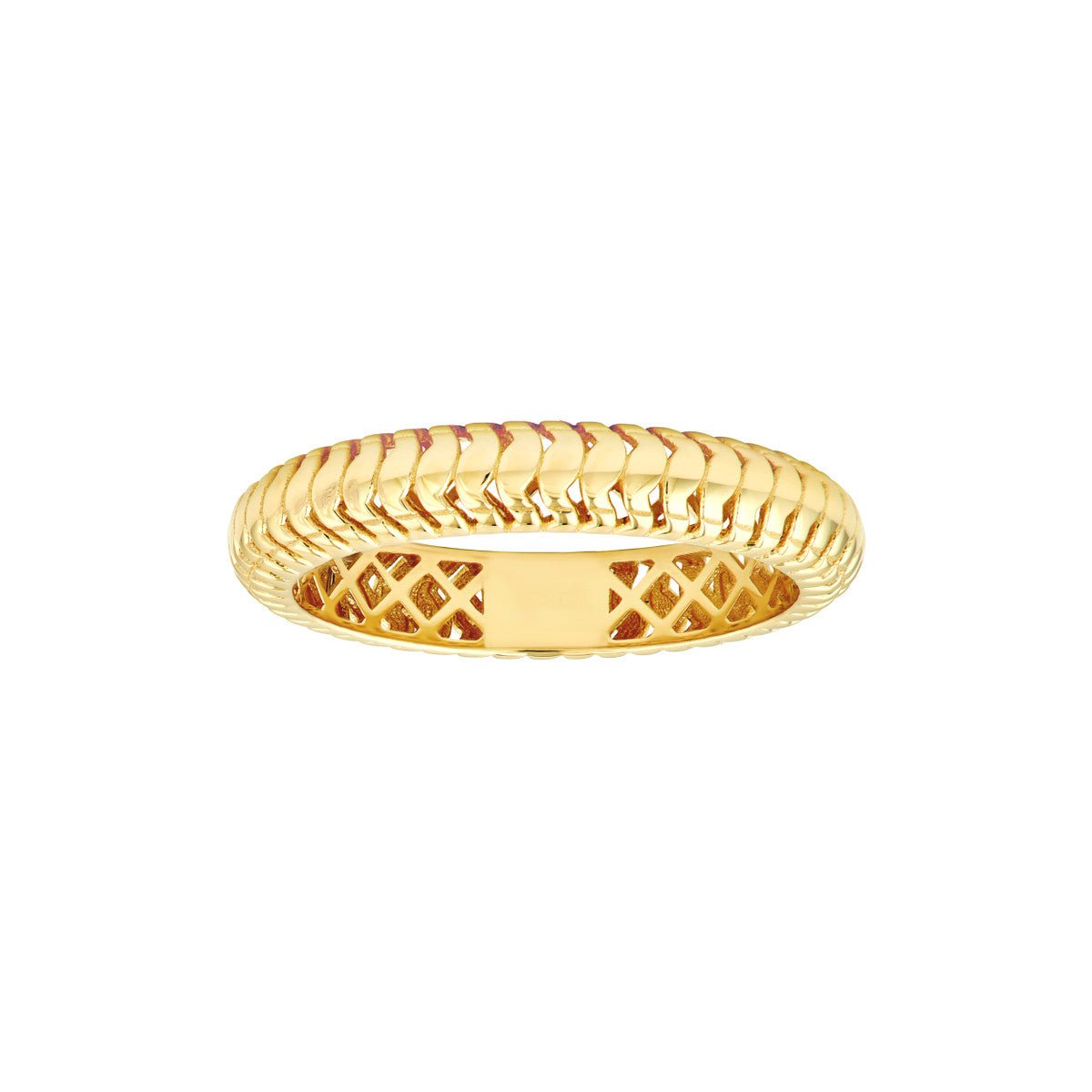 Birmingham Jewelry - 14K Yellow Gold Snake Textured Band Ring - Birmingham Jewelry