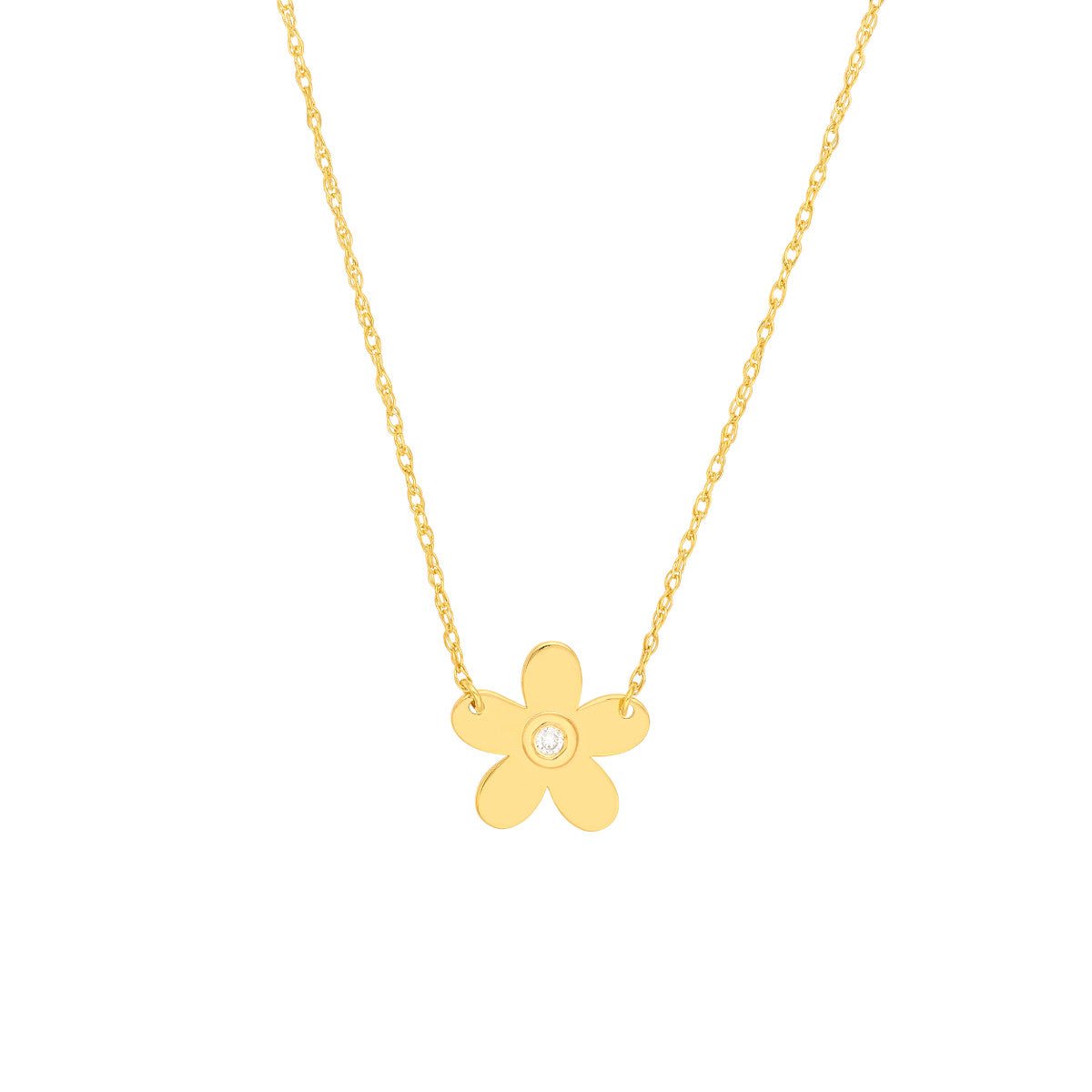 Birmingham Jewelry - 14K Yellow Gold So You Diamond Flower Necklace - Birmingham Jewelry