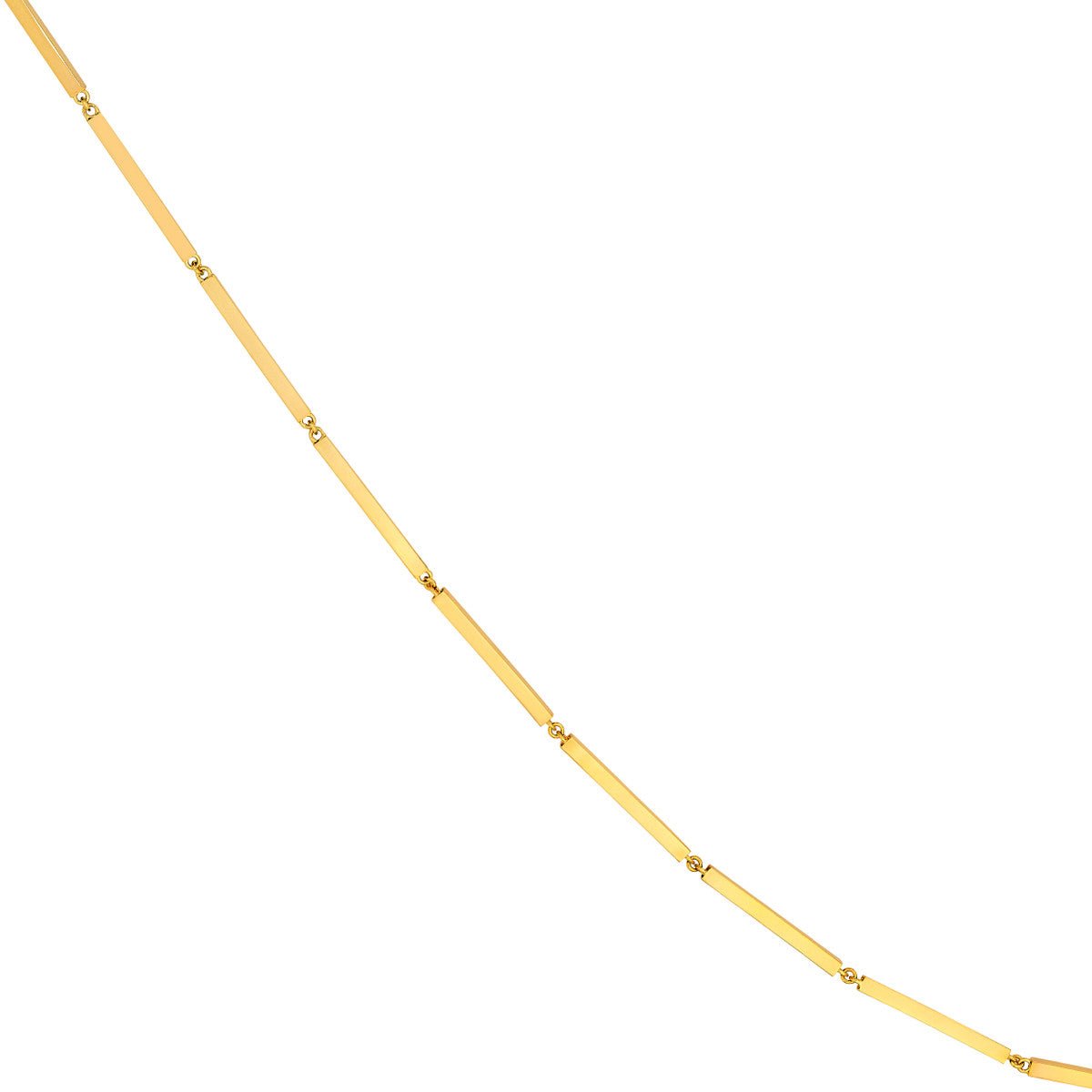 14K Yellow Gold Square Bar Station Necklace Birmingham Jewelry Gold Chain Birmingham Jewelry