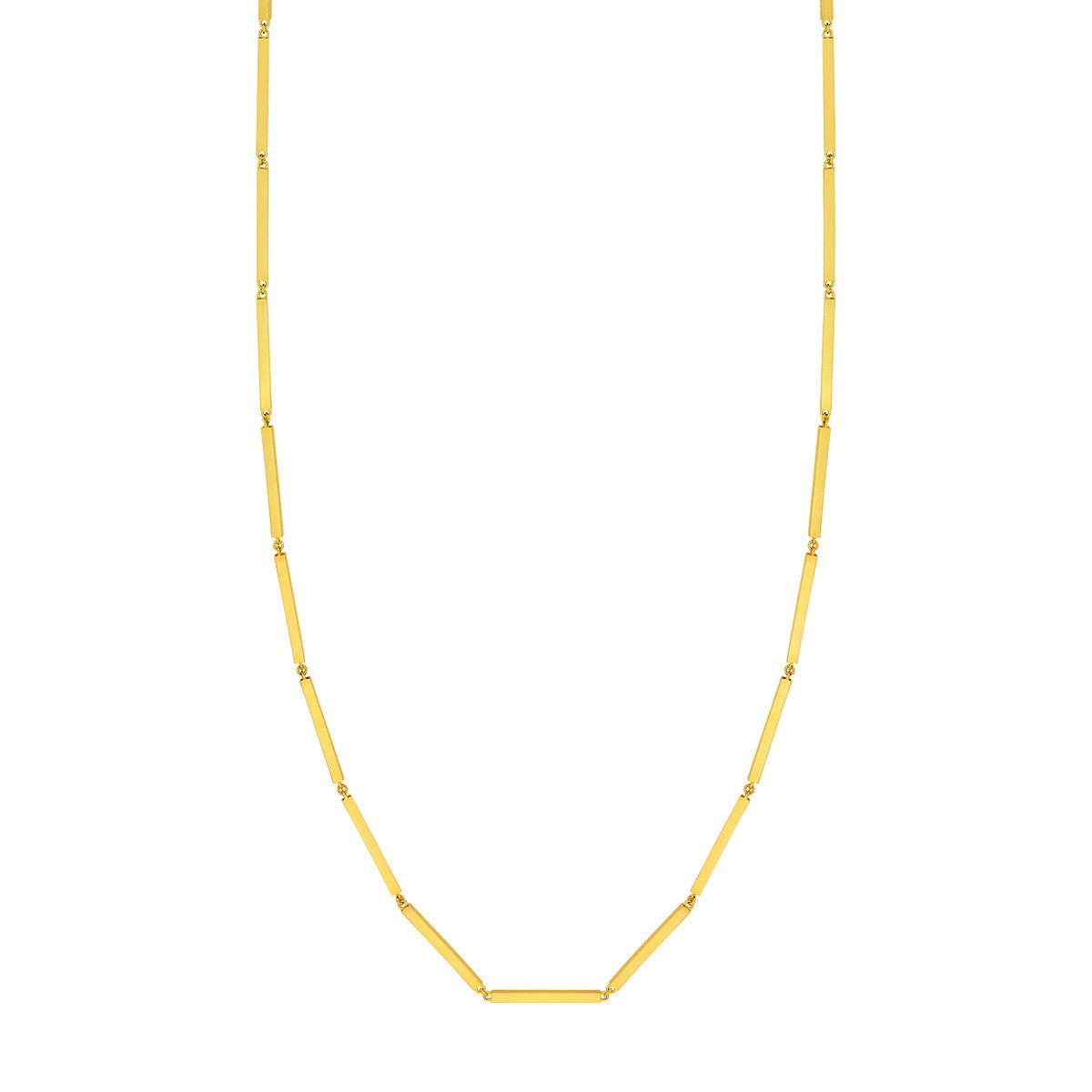 14K Yellow Gold Square Bar Station Necklace Birmingham Jewelry Gold Chain Birmingham Jewelry