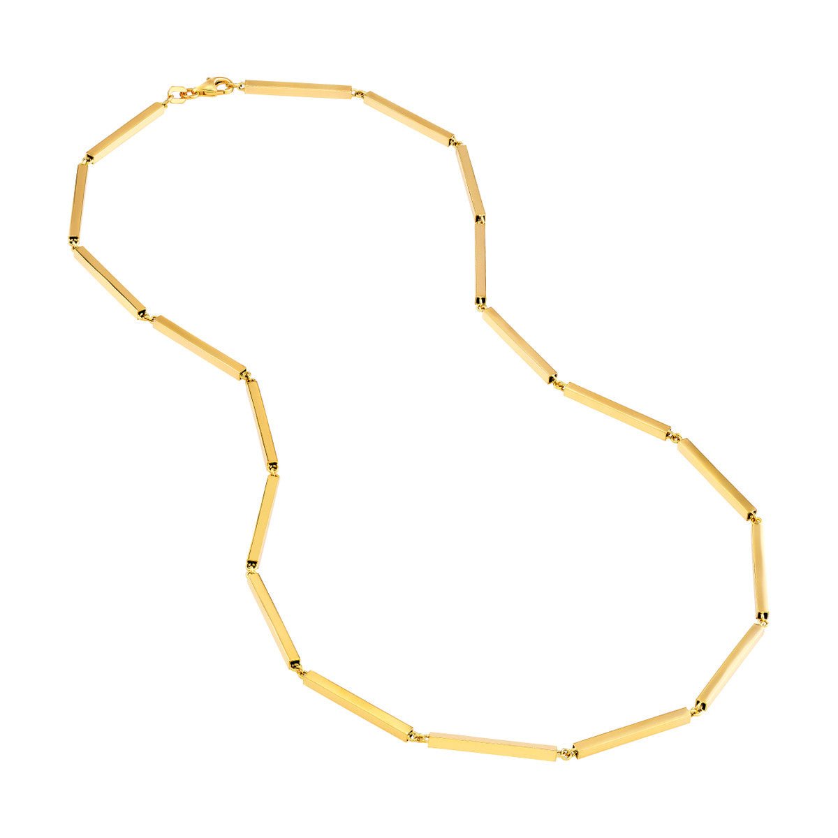 14K Yellow Gold Square Bar Station Necklace Birmingham Jewelry Gold Chain Birmingham Jewelry