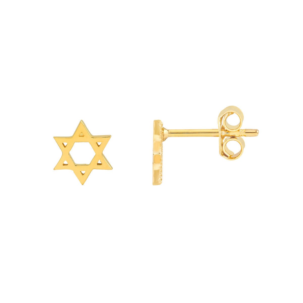 Birmingham Jewelry - 14K Yellow Gold Star of David Stud Earrings - Birmingham Jewelry