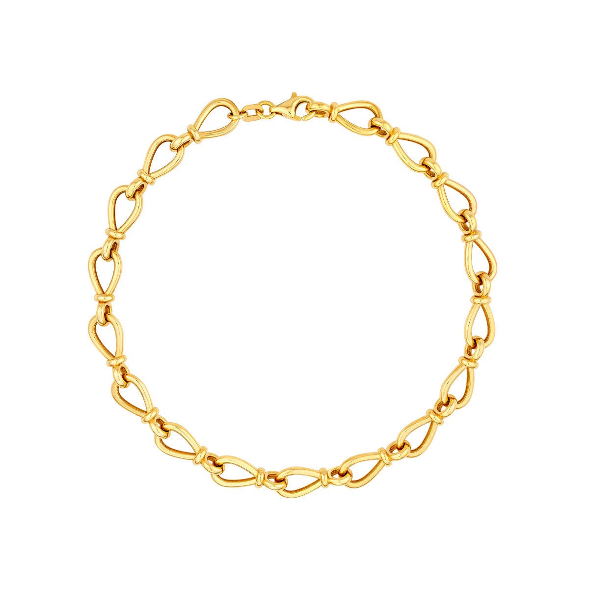 Birmingham Jewelry - 14K Yellow Gold Teardrop Link Bracelet - Birmingham Jewelry
