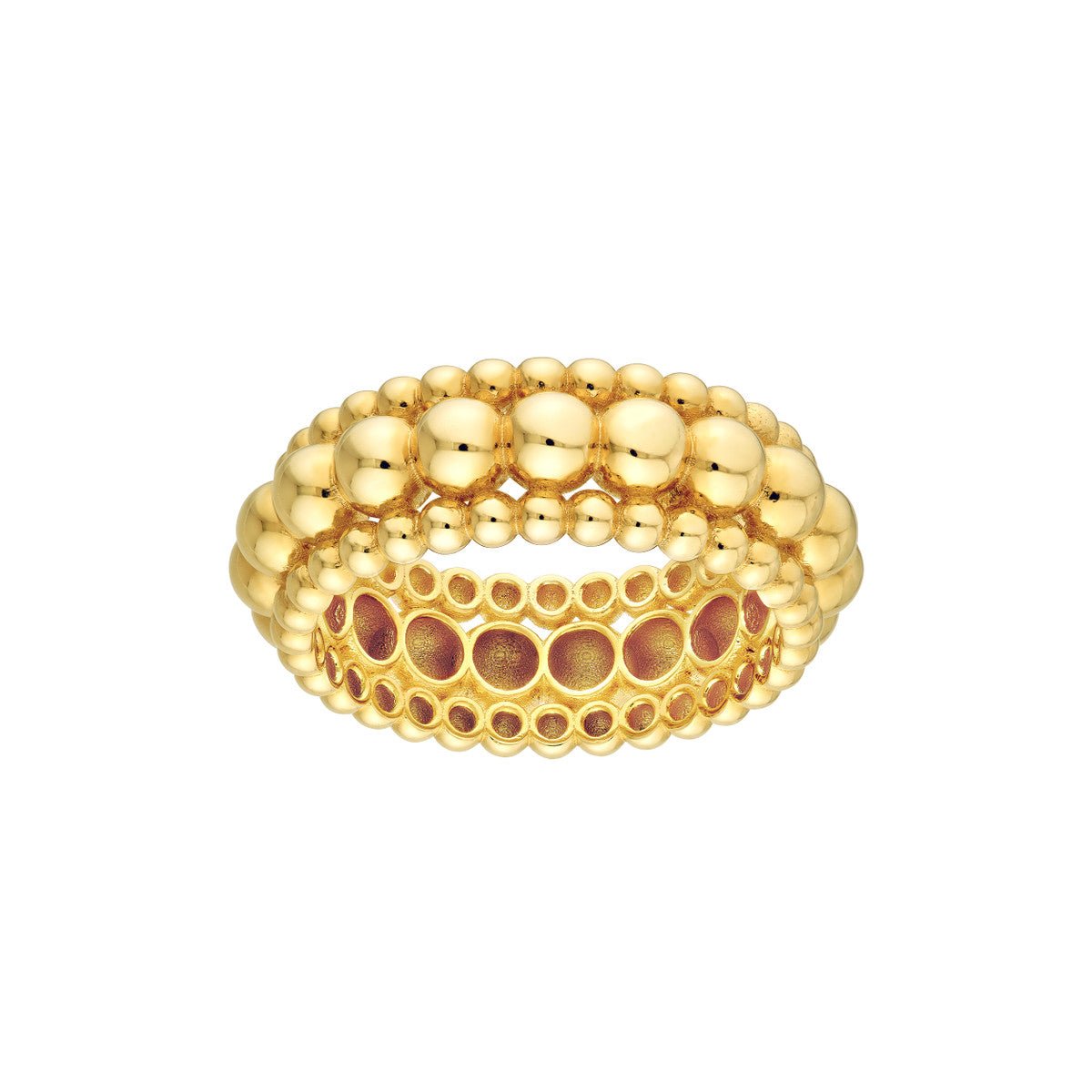 Birmingham Jewelry - 14K Yellow Gold Triple Bead Ring - Birmingham Jewelry