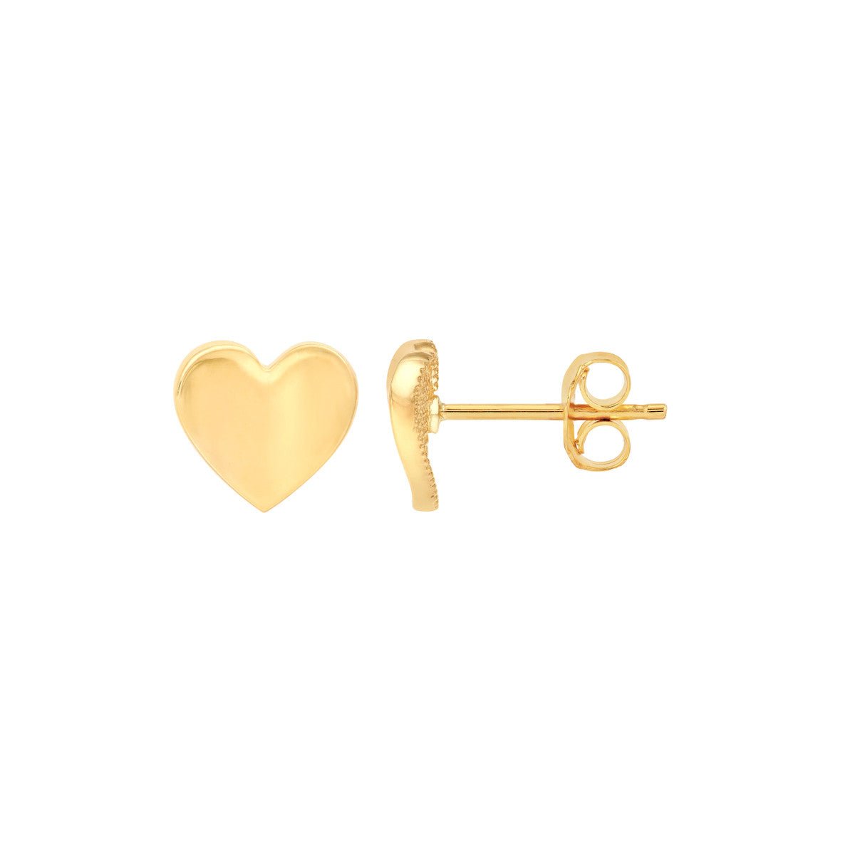 Birmingham Jewelry - 14K Yellow Gold Wavy Heart Stud Earrings - Birmingham Jewelry