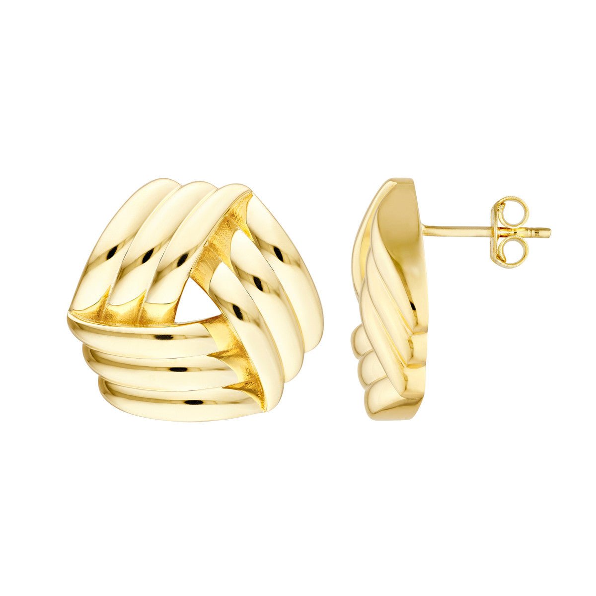 Birmingham Jewelry - 14K Yellow Polished Triple Weave Earrings - Birmingham Jewelry