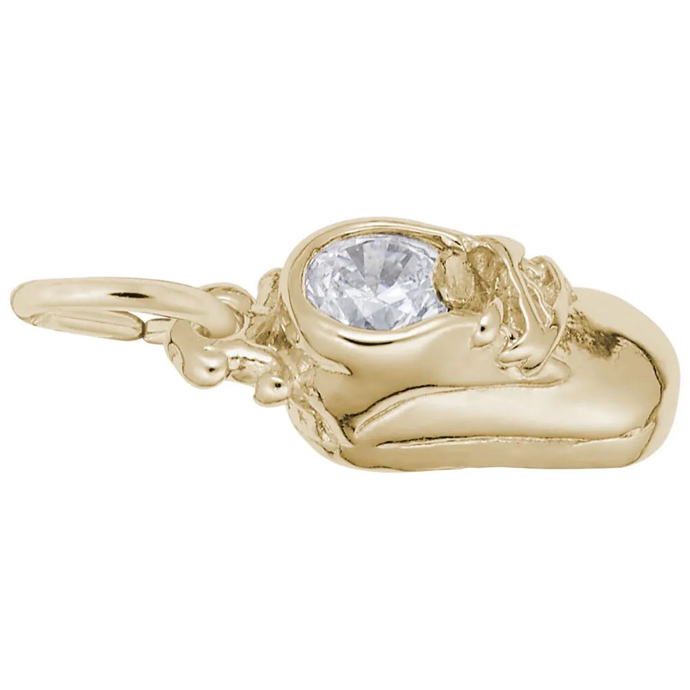Rembrandt Charms - April Baby Shoe Charm - 2734-004 Rembrandt Charms Charm Birmingham Jewelry