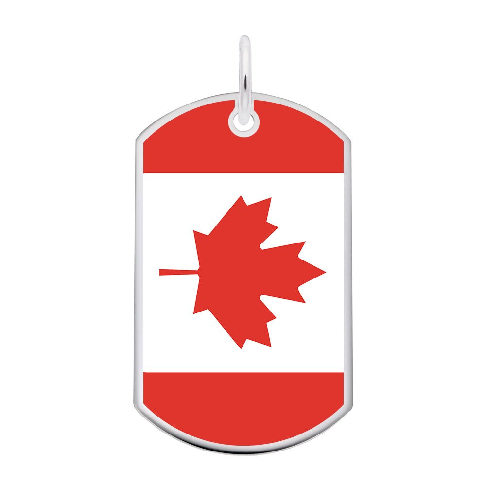 Rembrandt Charms - Rembrandt Charms - Canadian Flag Dog Tag - 8399 - 074 - Birmingham Jewelry