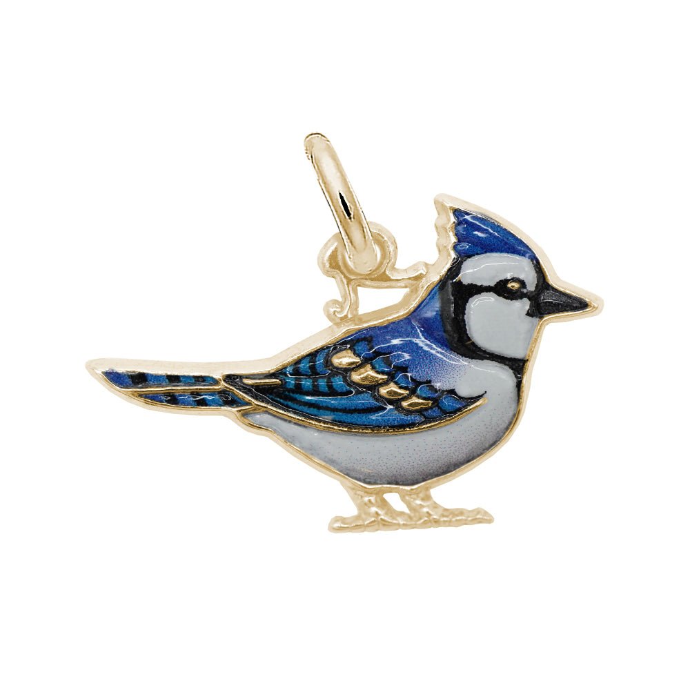 Rembrandt Charms - Rembrandt Charms - Painted Blue Jay Charm - 1119 - 001 - Birmingham Jewelry