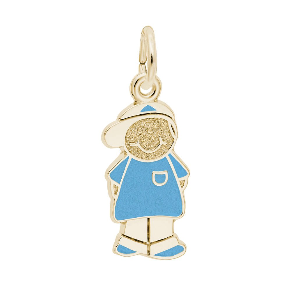 Rembrandt Charms - Painted Boy with Baseball Cap Charm - 8423-001 Rembrandt Charms Charm Birmingham Jewelry