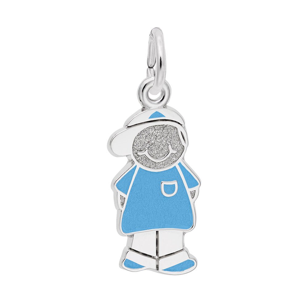 Rembrandt Charms - Painted Boy with Baseball Cap Charm - 8423-001 Rembrandt Charms Charm Birmingham Jewelry