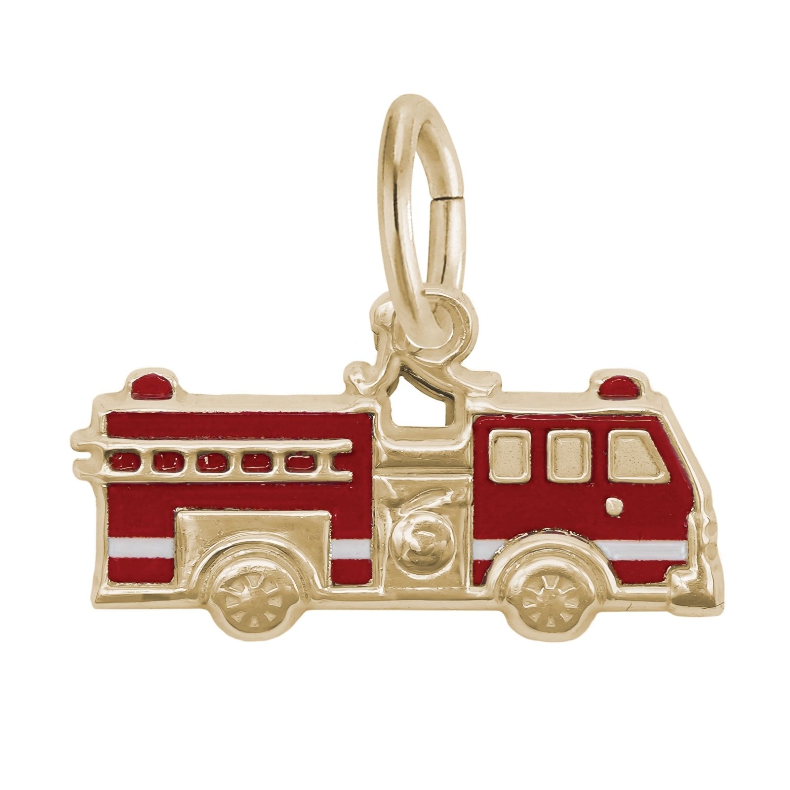 Rembrandt Charms - Rembrandt Charms - Painted Fire Truck Charm – 1104 - 001 - Birmingham Jewelry
