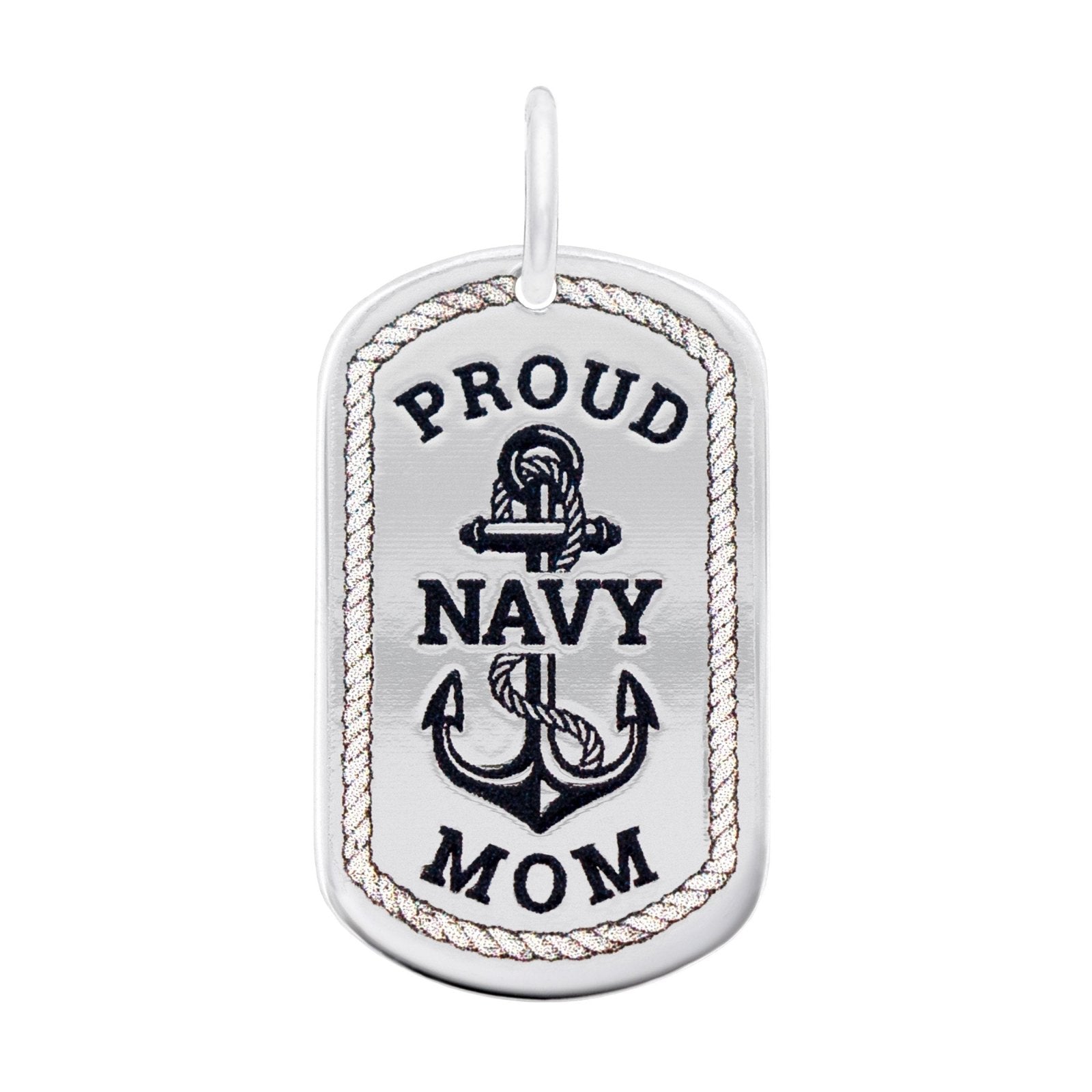 Rembrandt Charms - Rembrandt Charms - Proud Navy Mom Dog Tag - 1195 - Birmingham Jewelry