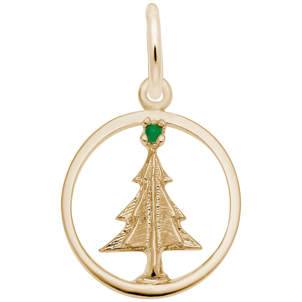 Rembrandt Charms - Christmas Tree Circle Charm - 1218 Rembrandt Charms Charm Birmingham Jewelry