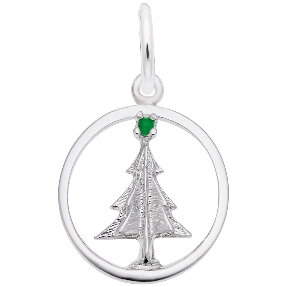 Rembrandt Charms - Christmas Tree Circle Charm - 1218 Rembrandt Charms Charm Birmingham Jewelry