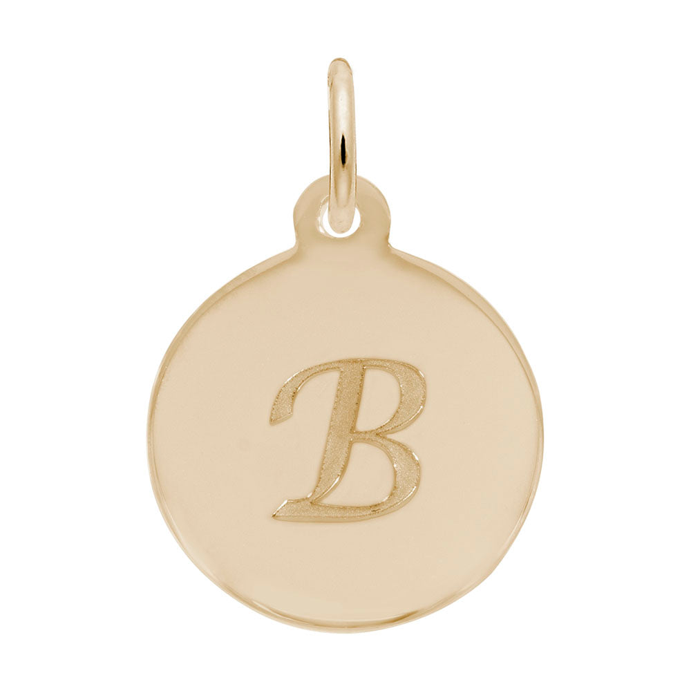Rembrandt Charms - Script Initial Disc Charm-Letter B - 1896-002 Rembrandt Charms Charm Birmingham Jewelry