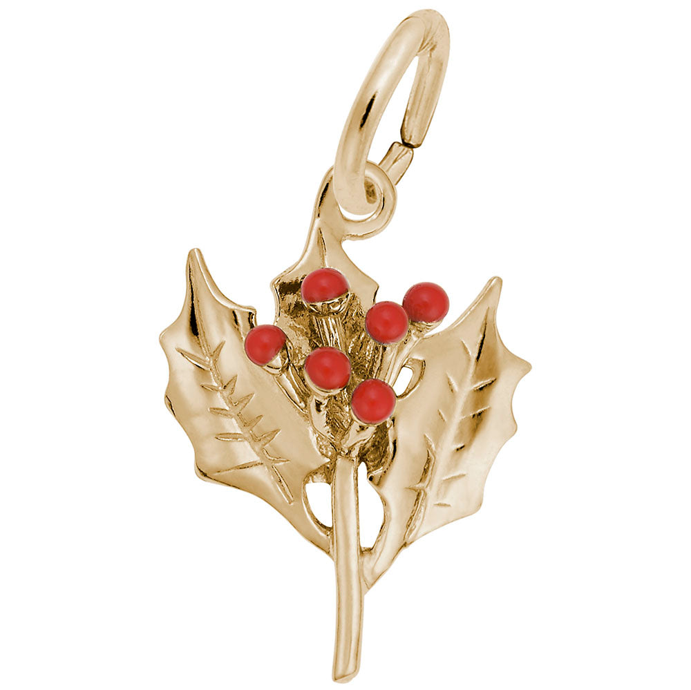 Rembrandt Charms - Christmas Holly Charm - 2349 Rembrandt Charms Charm Birmingham Jewelry