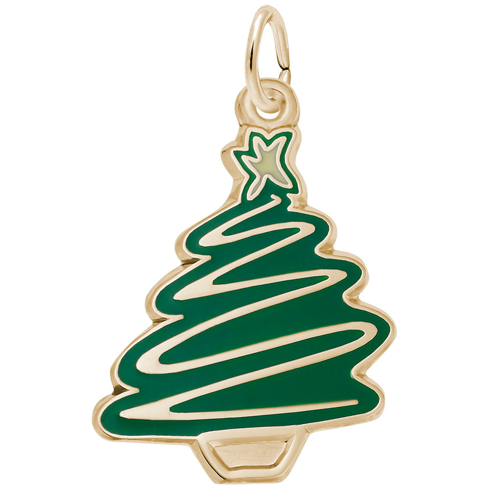 Rembrandt Charms - Green Christmas Tree Charm - 8129 Rembrandt Charms Charm Birmingham Jewelry