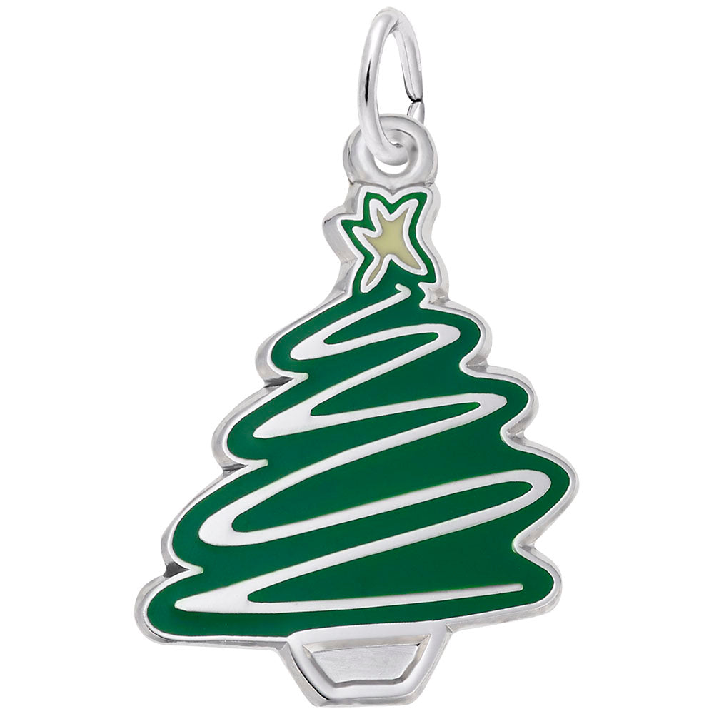 Rembrandt Charms - Green Christmas Tree Charm - 8129 Rembrandt Charms Charm Birmingham Jewelry