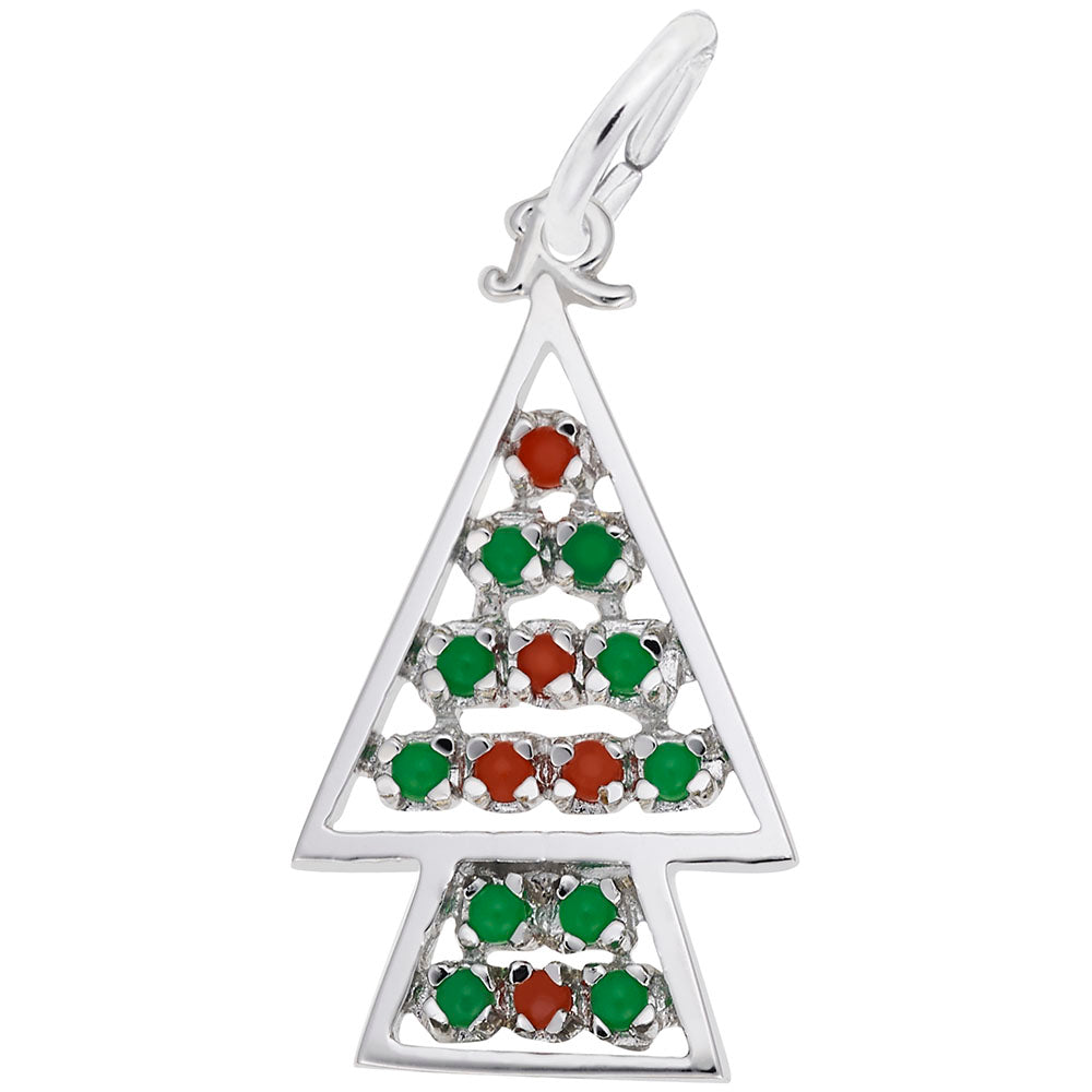 Rembrandt Charms - Beaded Christmas Tree Charm - 8187 Rembrandt Charms Charm Birmingham Jewelry