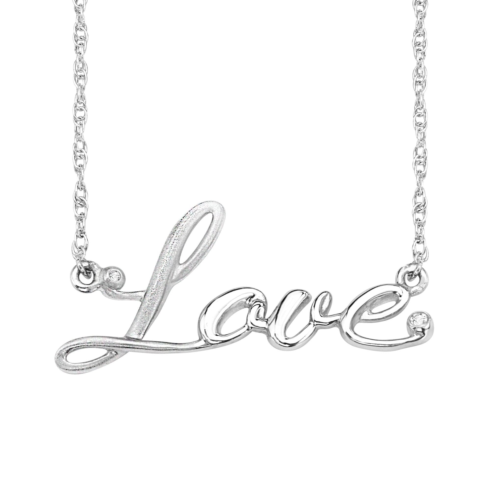 Silver "Love" Necklace - BJEESP238D Birmingham Jewelry Silver Necklace Birmingham Jewelry
