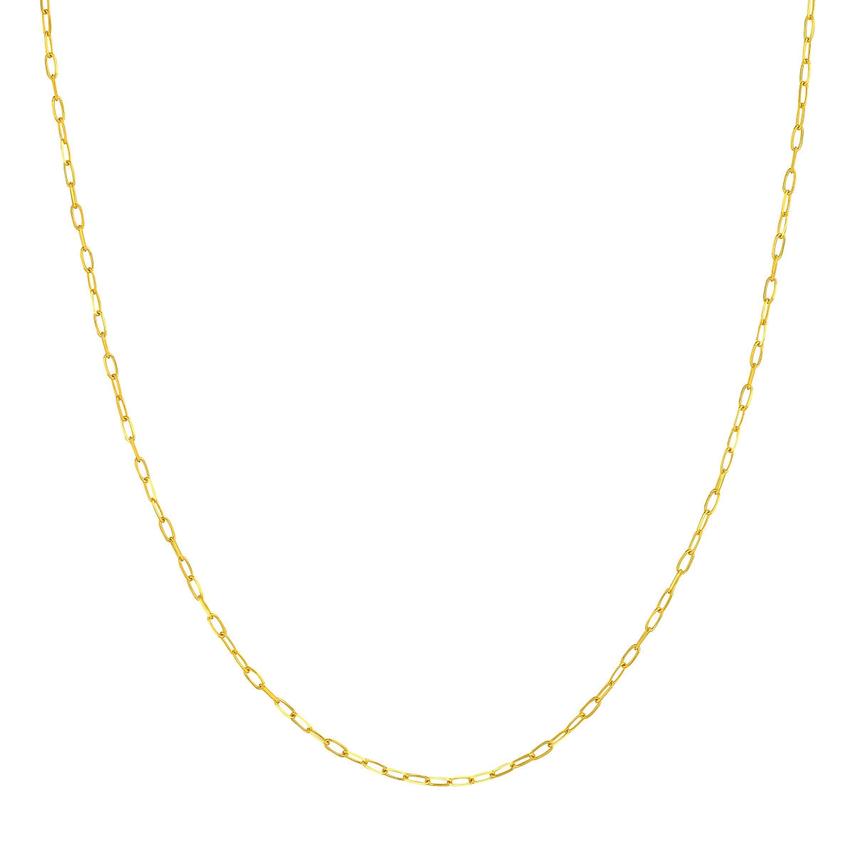 18K Yellow Gold 1.7mm Paper Clip Chain with Lobster Lock Birmingham Jewelry Chain Birmingham Jewelry