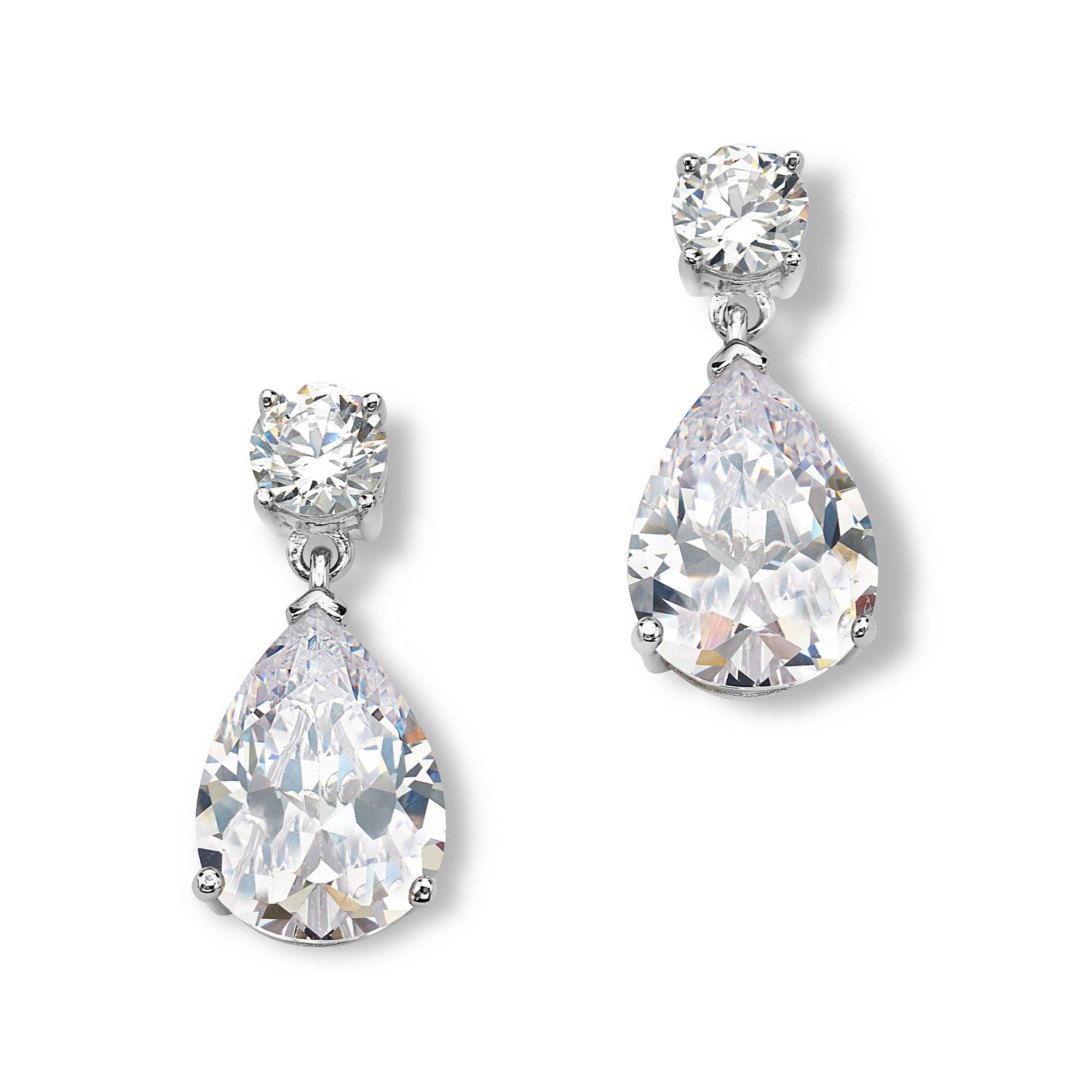 Silver Pear Shape Earrings - BJSESE822 Birmingham Jewelry Silver Earrings Birmingham Jewelry