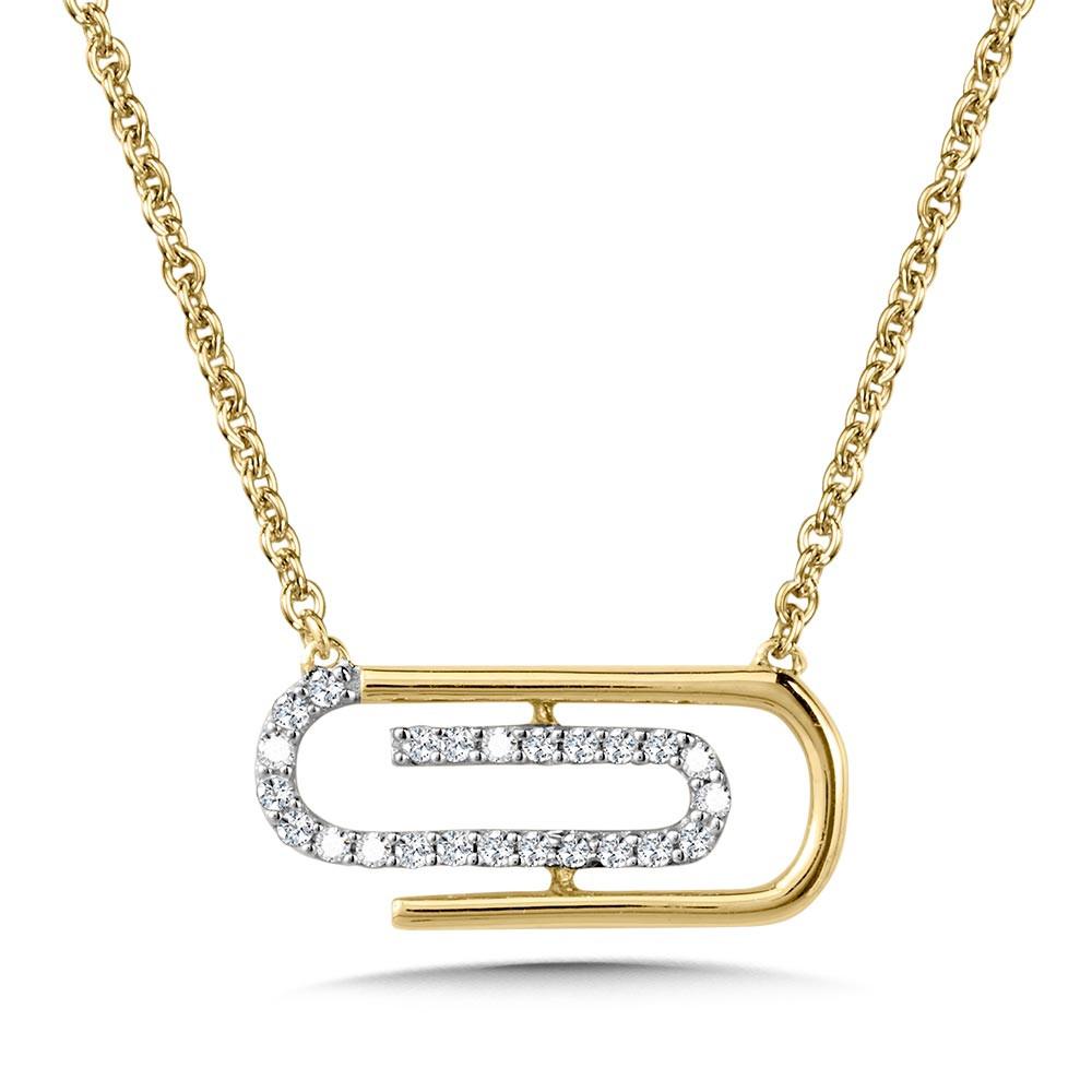 10K DIAMOND PAPERCLIP LOOPS NECKLACE Birmingham Jewelry Pendant Birmingham Jewelry
