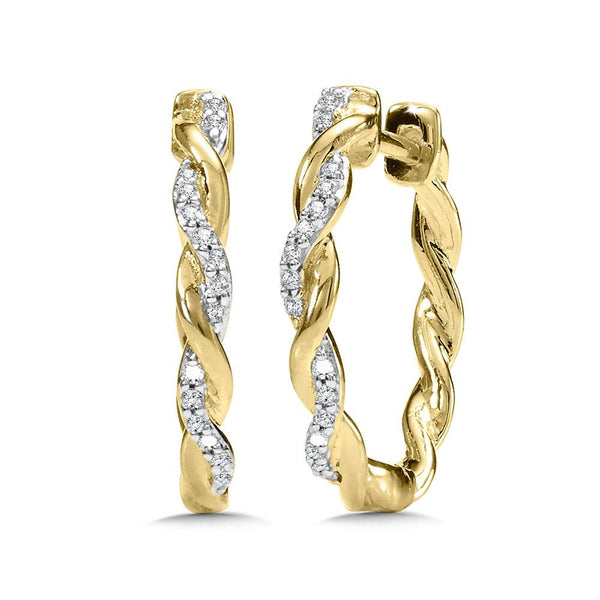 10K ROUND SPIRAL DIAMOND GRATITUDE HOOP EARRINGS Birmingham Jewelry Earrings Birmingham Jewelry 
