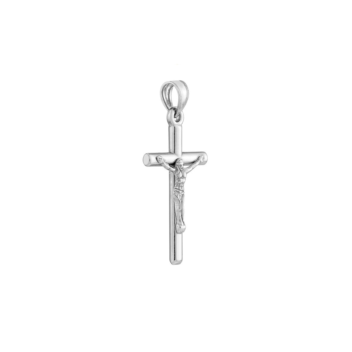 10K White Gold Basic HP 3D Crucifix Birmingham Jewelry Pendant Birmingham Jewelry