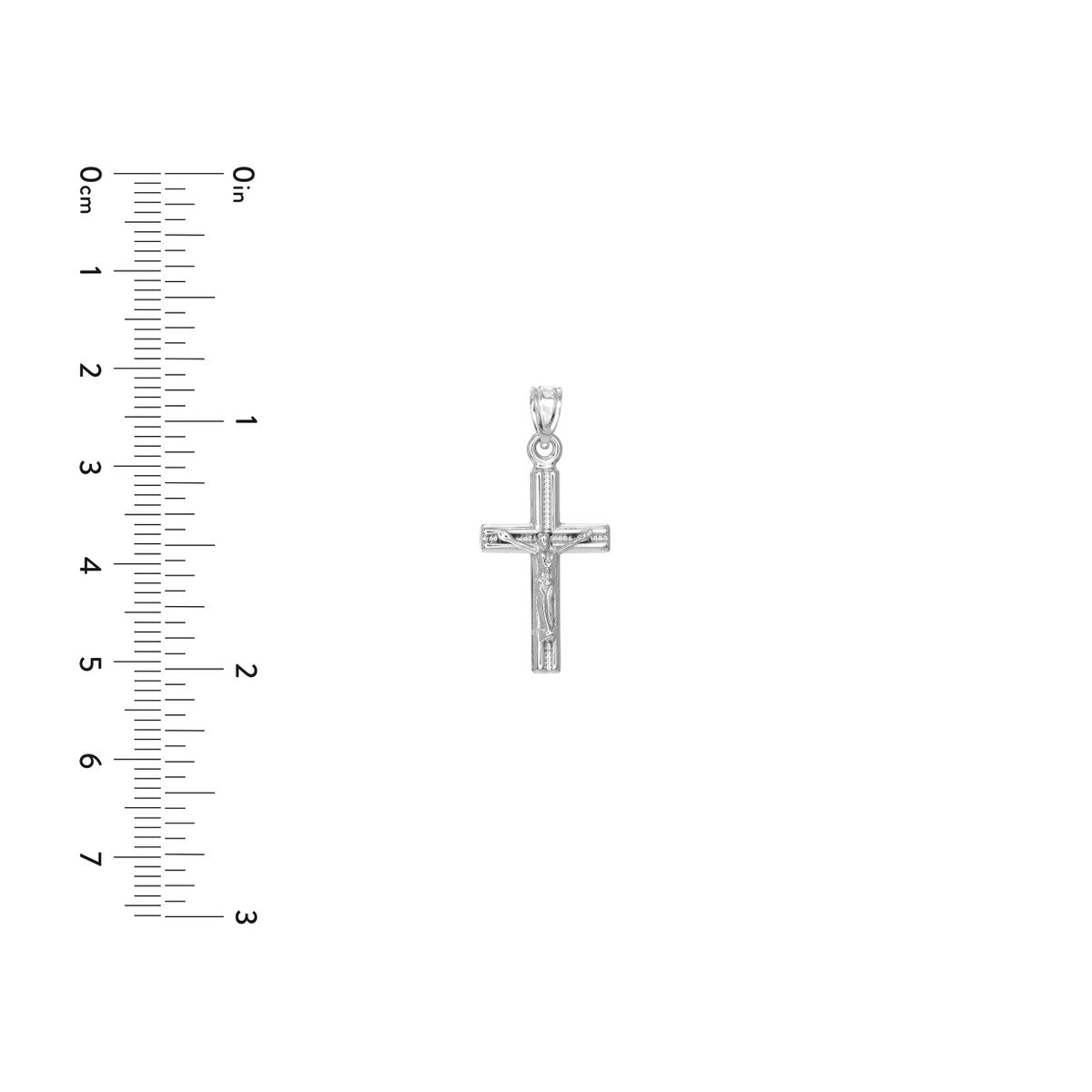 Birmingham Jewelry - 10K White Gold Textured Crucifix Pendant - Birmingham Jewelry