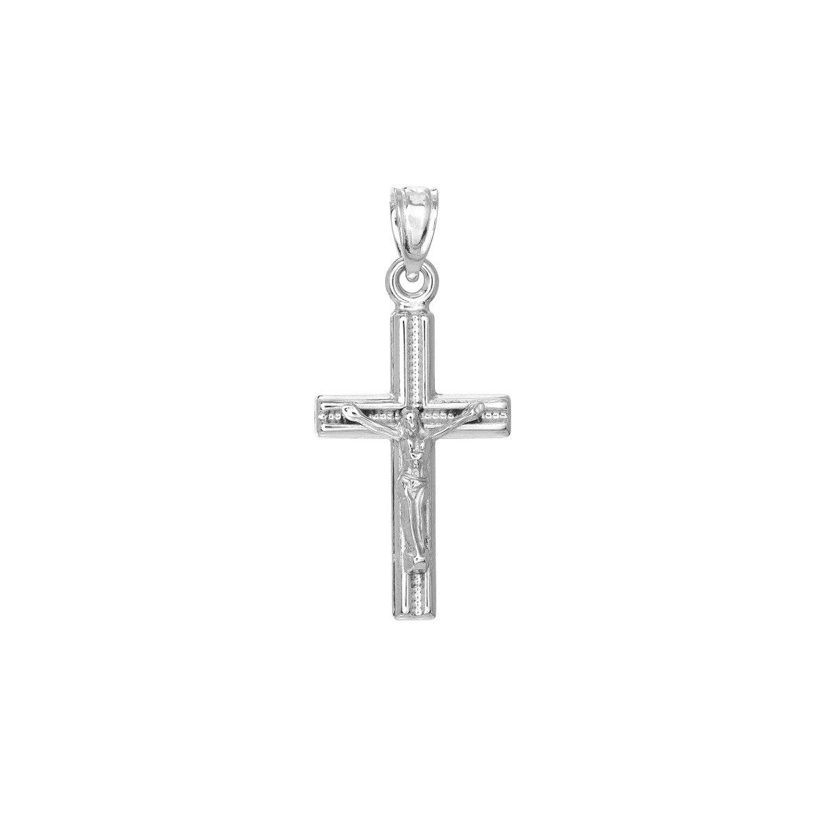 10K White Gold Textured Crucifix Pendant Birmingham Jewelry Pendant Birmingham Jewelry