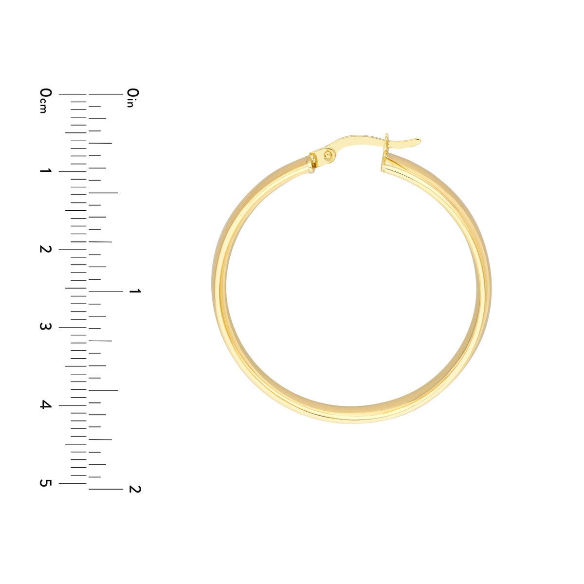 Birmingham Jewelry - 10K Yellow Gold 30mm Round Polished Hoops - Birmingham Jewelry