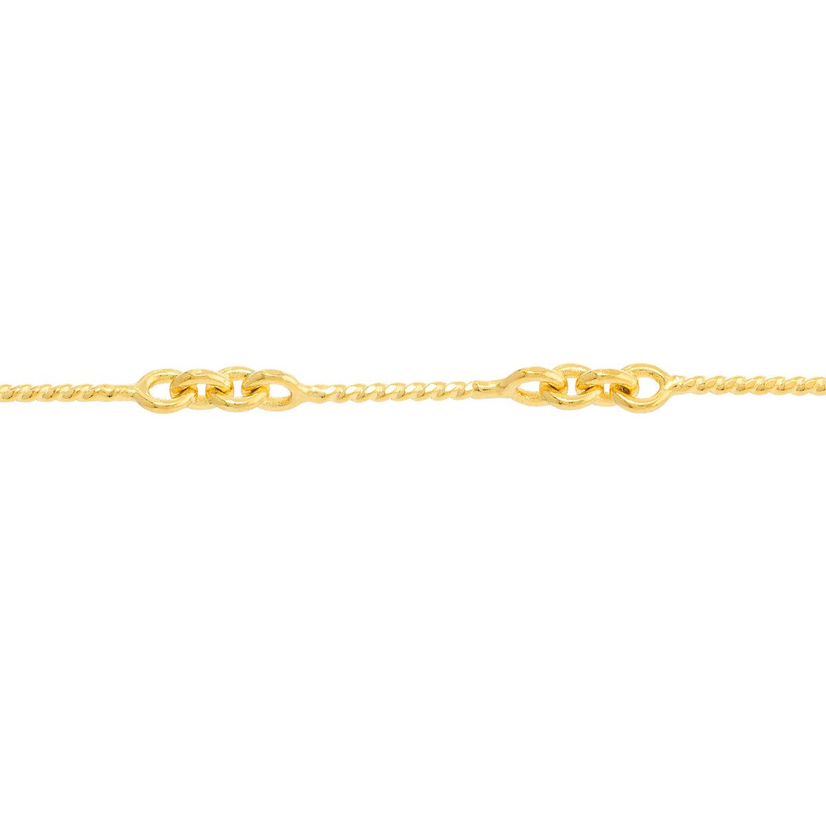 14K Gold 0.80mm Designer Twist Chain with Lobster Lock Anklet Birmingham Jewelry Anklet Birmingham Jewelry