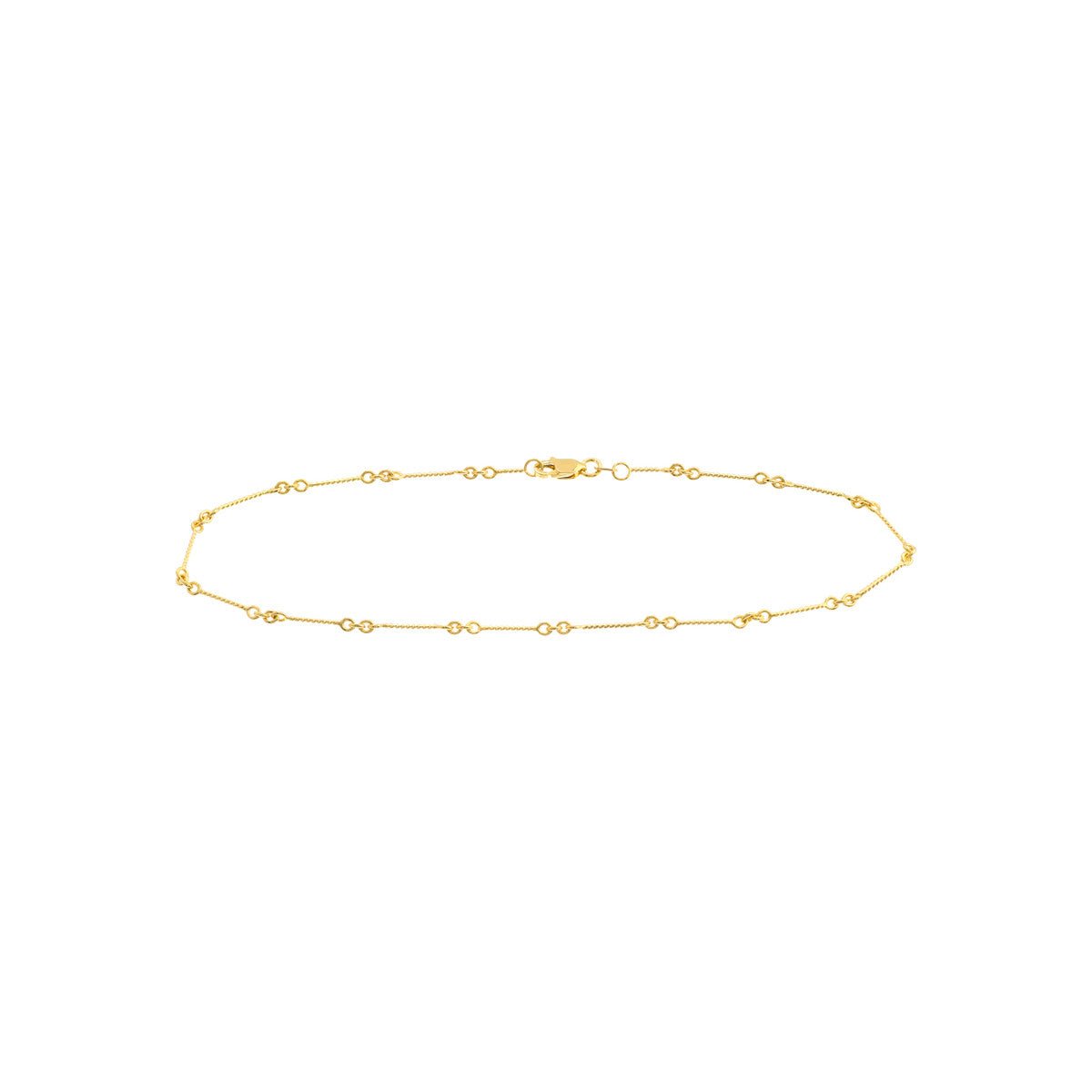 14K Gold 0.80mm Designer Twist Chain with Lobster Lock Anklet Birmingham Jewelry Anklet Birmingham Jewelry