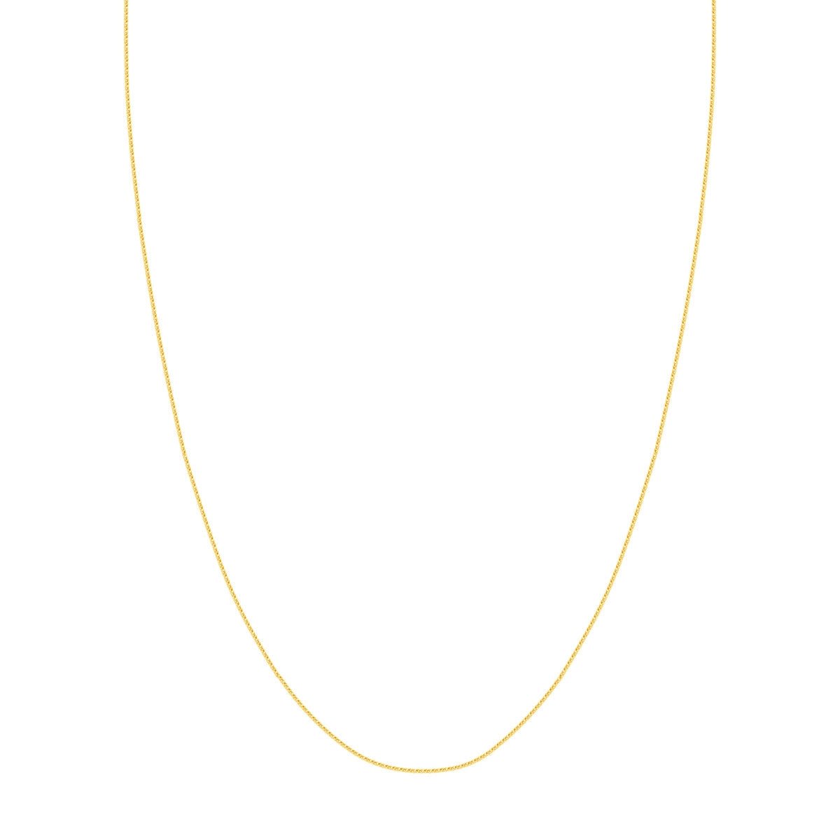 14K Gold 1.15mm Square Wheat Chain with Slider Bead Birmingham Jewelry Gold Chain Birmingham Jewelry