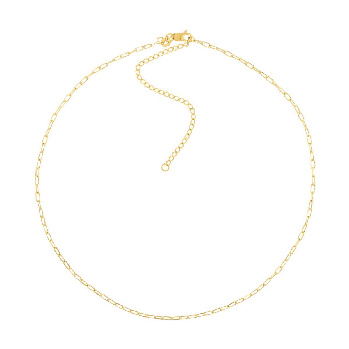 14K Gold 1.70mm Paperclip Choker Chain Birmingham Jewelry Choker Birmingham Jewelry