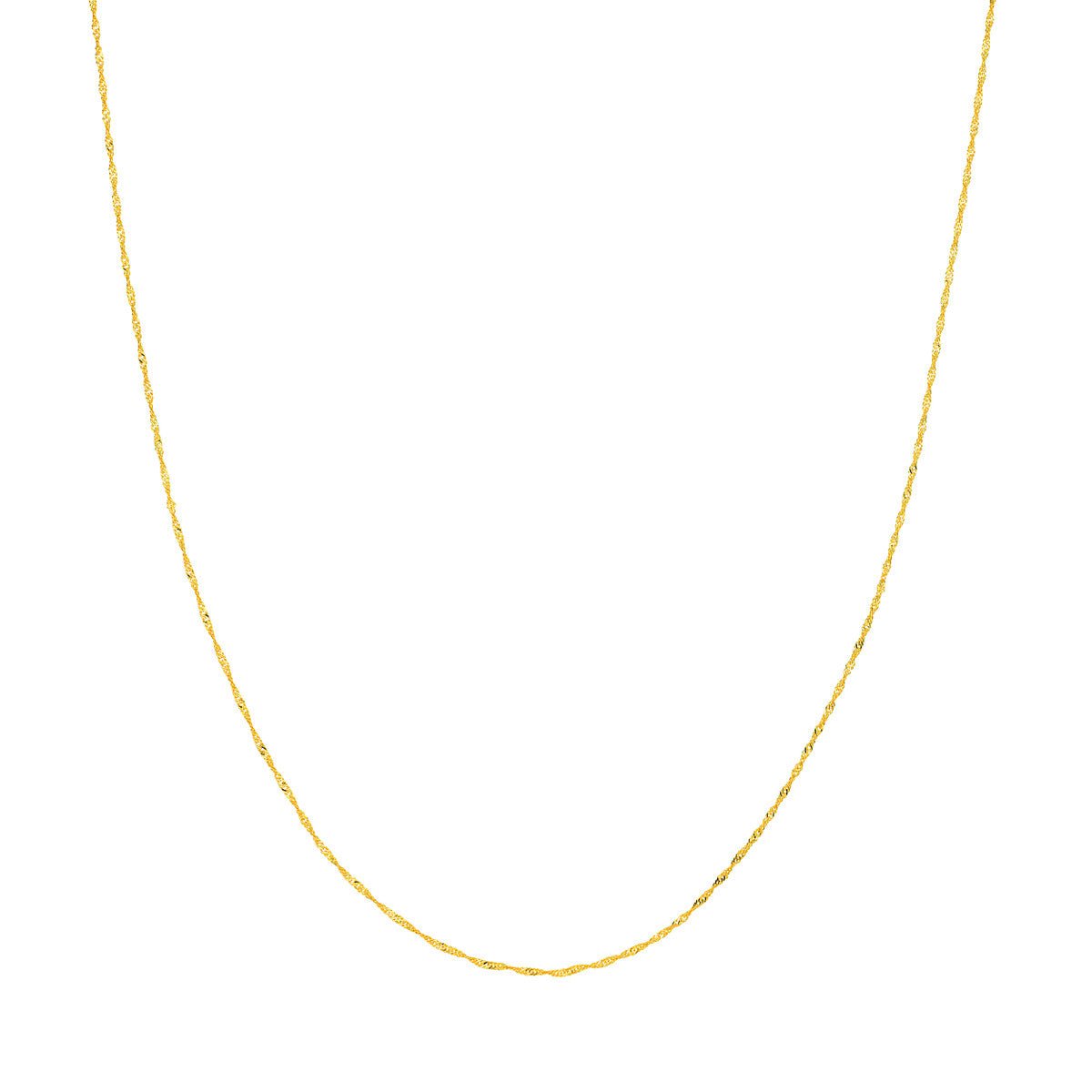 14K Gold 1.00mm Singapore Chain with Spring Ring Birmingham Jewelry Gold Chain Birmingham Jewelry