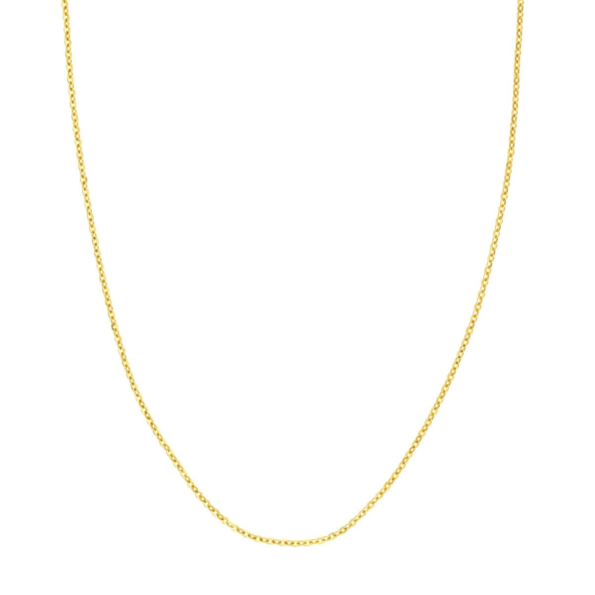 14K Gold 2.10mm D/C Brill Cable Chain with Slider Bead Birmingham Jewelry Gold Chain Birmingham Jewelry