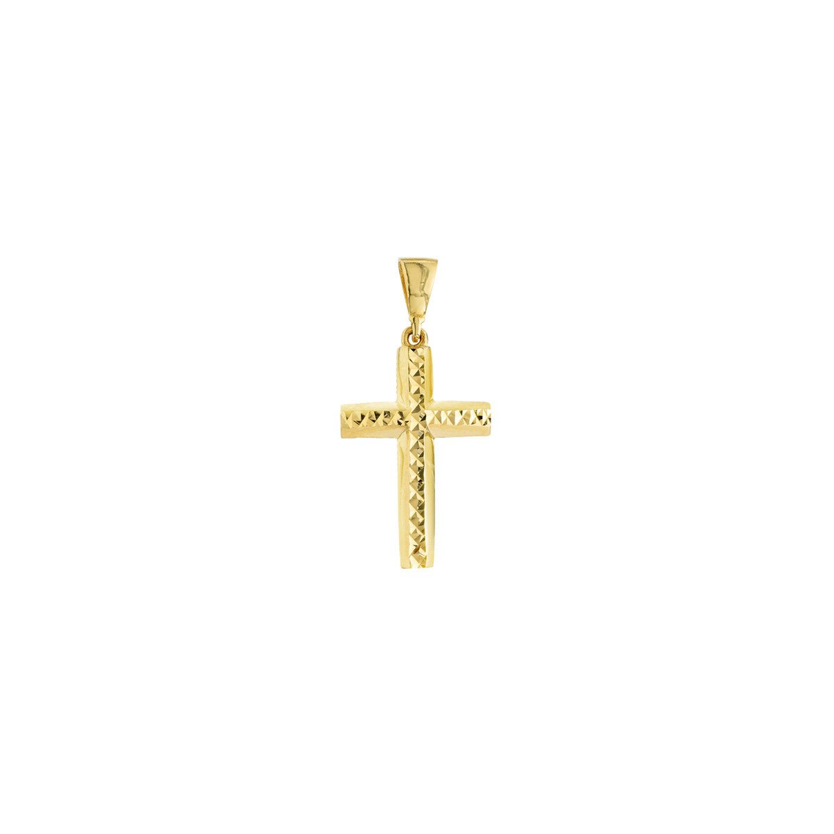 14K Gold 3D Diamond Cut Top Cross Pendant Birmingham Jewelry Pendant Birmingham Jewelry