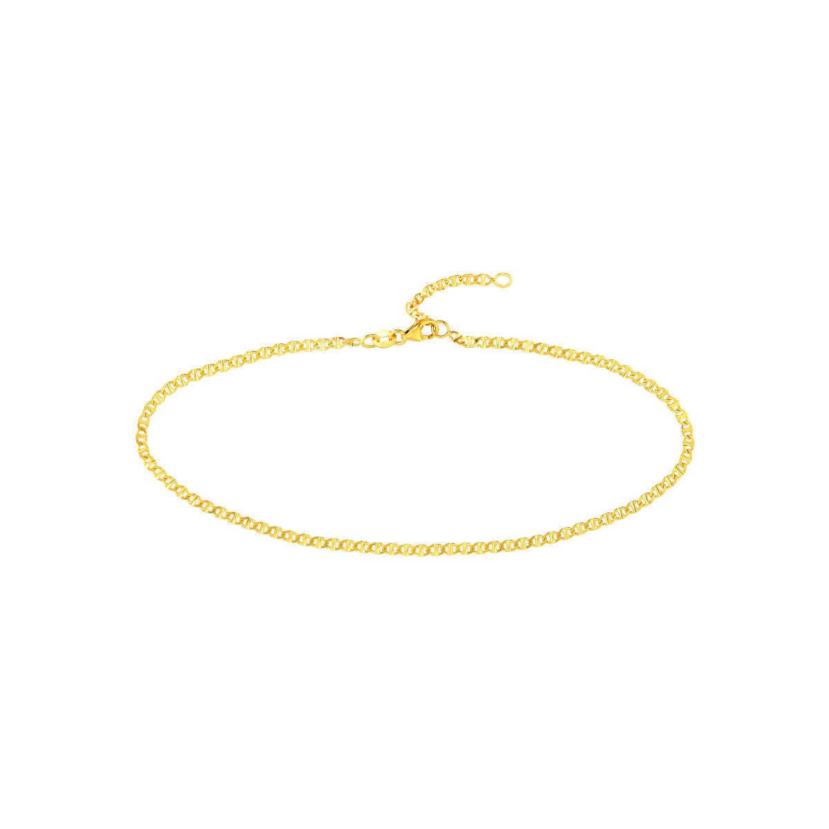 14K Gold Adjustable Flat Mariner Chain Anklet Birmingham Jewelry Anklet Birmingham Jewelry