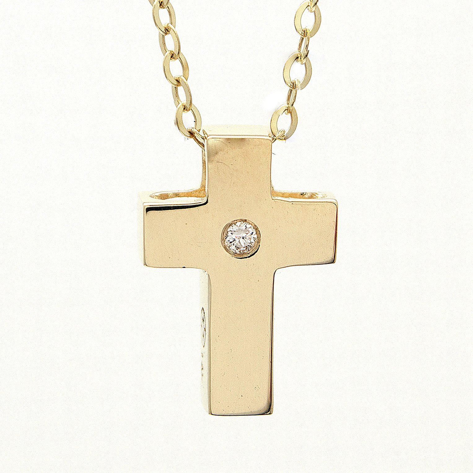 14K Yellow Gold Cross With Diamond Birmingham Jewelry Necklace Birmingham Jewelry