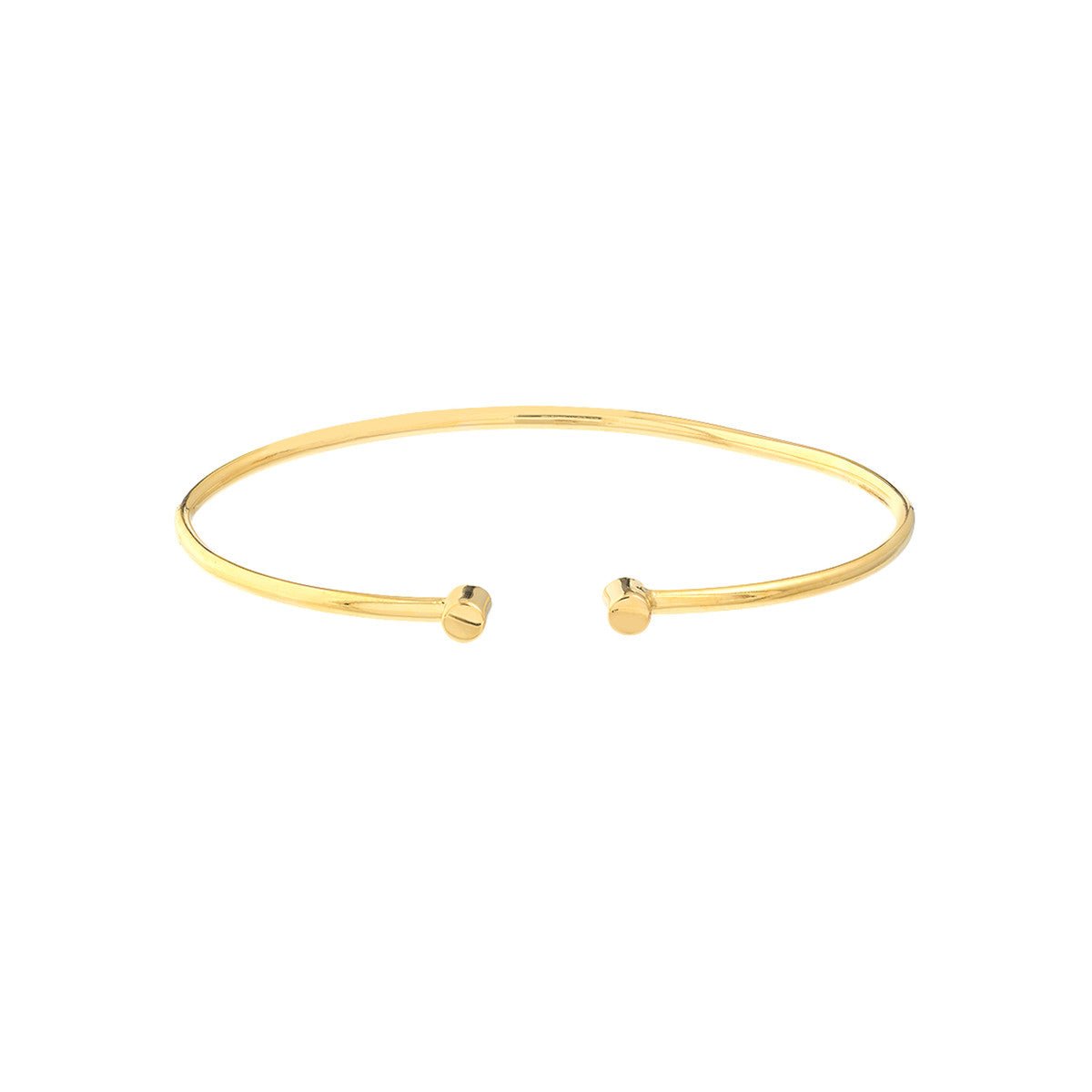 Birmingham Jewelry - 14K Gold Cuff Bangle with Round Ends - Birmingham Jewelry