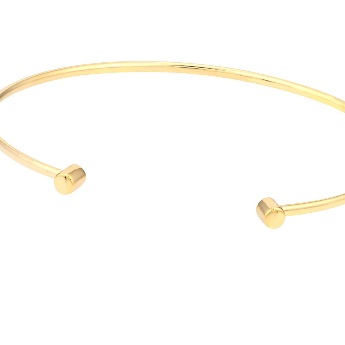Birmingham Jewelry - 14K Gold Cuff Bangle with Round Ends - Birmingham Jewelry