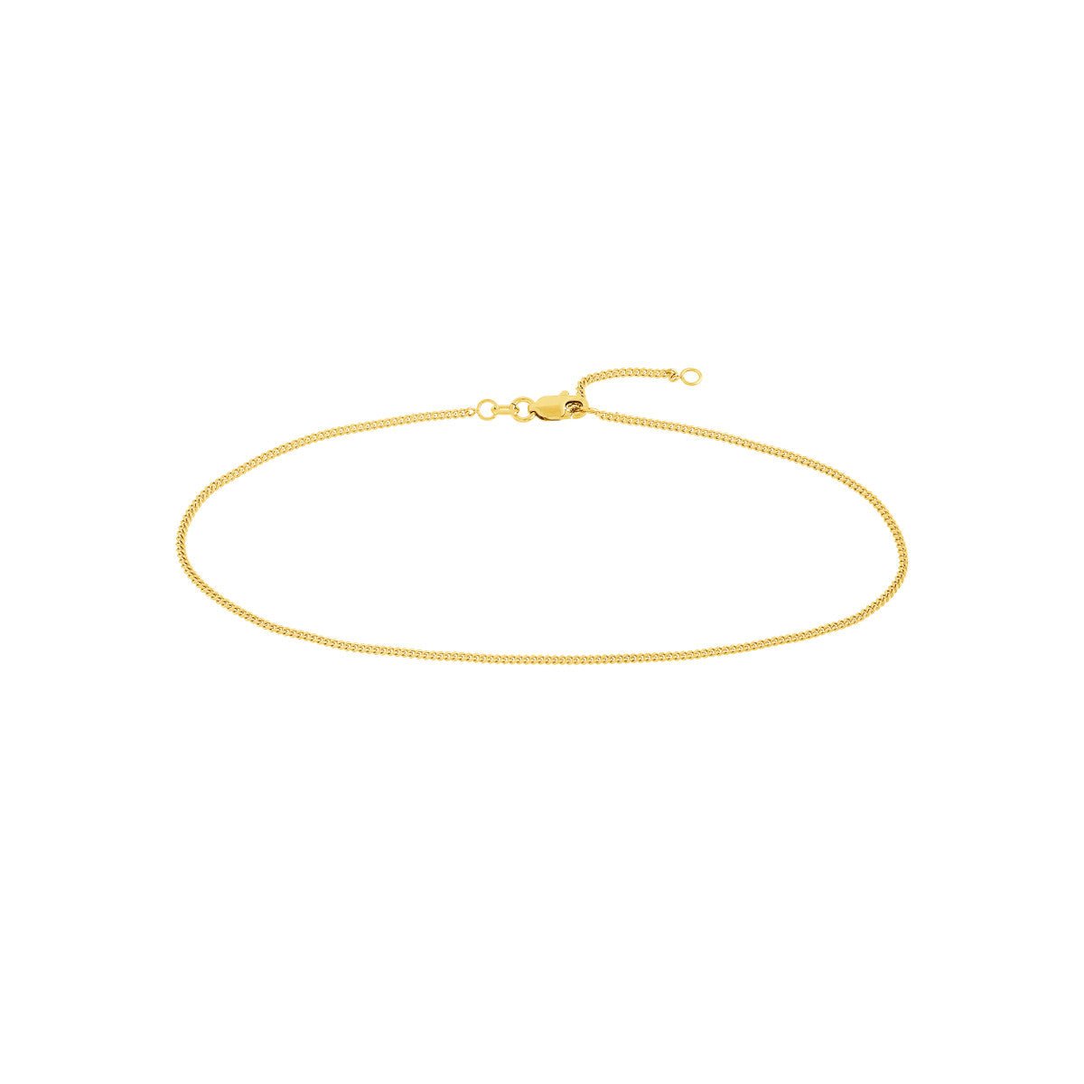 Birmingham Jewelry - 14K Gold Curb Chain Adjustable Anklet - Birmingham Jewelry